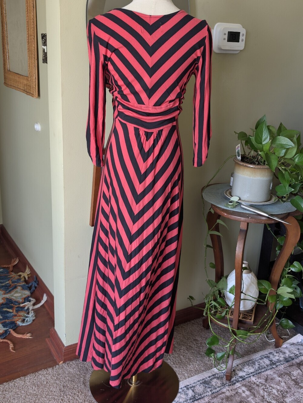 Completely Me by Liz Lange Women's Size Small Striped Long Sleeve Maxi Dress - Picture 7 of 10